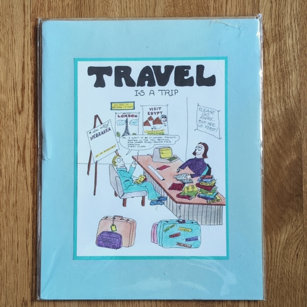 Vintage A Slice of Life Original Cartoon Art Ltd Ed prints TRAVEL humor Thayer